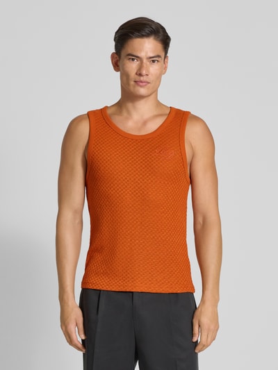Les Deux Regular fit tanktop met logostitching, model 'Bruce' Oranje - 4