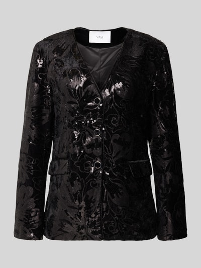 YAS Slim Fit Blazer mit Pailletten Modell 'EBBI' Black 1