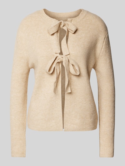 Pieces Regular Fit Cardigan mit Wolle in Melange Modell 'SILLY' Beige 2