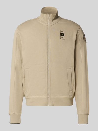 Blauer Usa Sweatjack met opstaande kraag en labelstitching, model 'CITY' Beige - 2