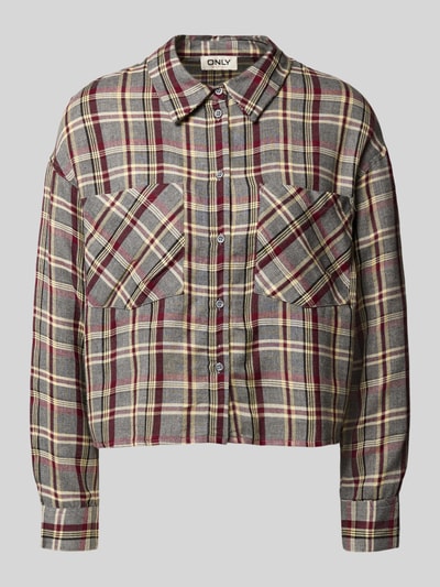 Only Korte overhemdblouse van pure viscose, model 'RILEY LIFE' Middengrijs - 2