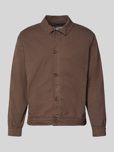 Produktfoto, braune Hemdjacke aus Baumwoll-Elasthan-Mix, Knopfleiste, gerader Schnitt, Modell 'BUCHAN' von Casual Friday