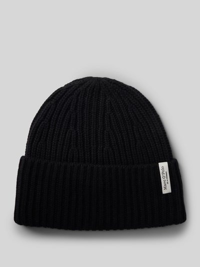 Marc O'Polo Beanie aus hochwertigem Schurwoll-Kaschmir-Mix mit geripptem Umschlag Black 1