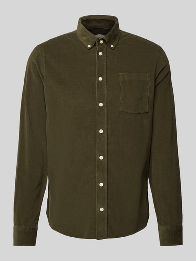 Casual Friday Regular Fit Cordhemd mit Button-Down-Kragen Modell 'ANTON' Khaki 2