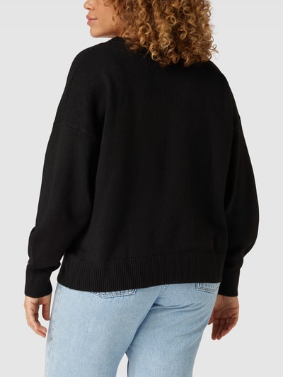 Tommy Hilfiger Curve PLUS SIZE gebreide pullover met labelapplicatie Zwart - 5