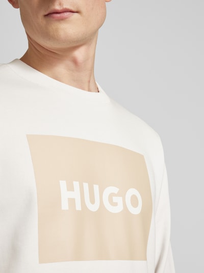 HUGO Sweatshirt mit Label-Print Modell 'DURAGOL' Offwhite 3