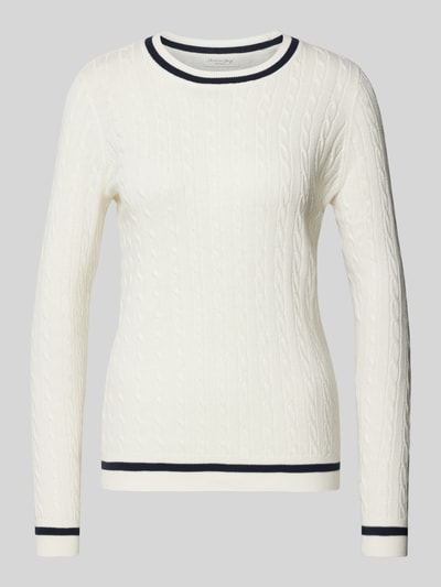 Christian Berg Woman Strickpullover mit gerippten Abschlüssen Offwhite 2