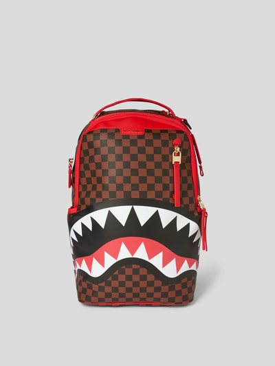 Sprayground Rucksack mit Allover-Muster Modell 'RED SHARKS IN PARIS' Mittelbraun 4