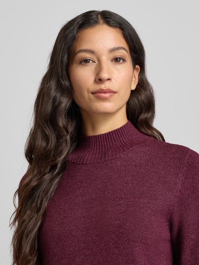 Christian Berg Woman Sweter z dzianiny ze stójką Wiśniowy melanż 3