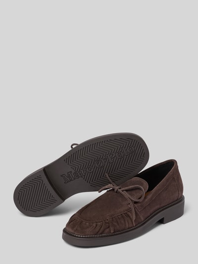 Productfoto, donkerbruine loafers van rundleer model 'Erin 3' van Marc O'Polo, Dames Loafer