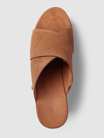 UGG Buty na koturnie ze skóry model ‘ABBOT’ Koniakowy 5