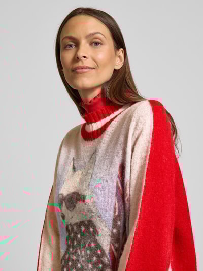 Marc Cain Kersttrui van een wolmix Rood - 3