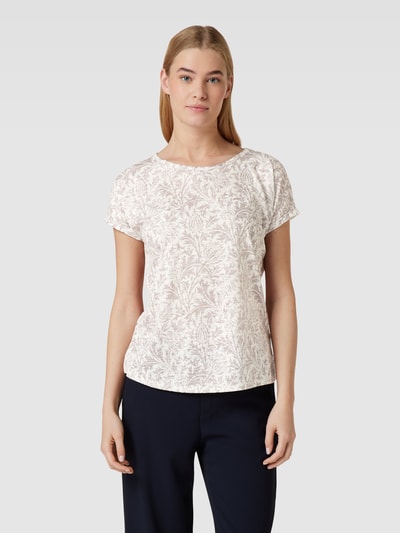 Christian Berg Woman T-shirt met all-over motief Taupe - 4