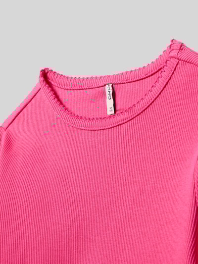 Only Slim fit shirt met lange mouwen van katoenmix, model 'TRINNY LIFE' Felroze - 2