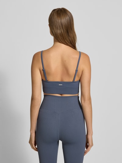 AIMN Bustier in Ripp-Optik Modell 'Ribbed Seamless Deep Cut' Rauchblau 5