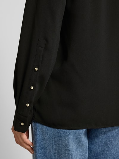 Liu Jo White Bluzka o kroju regular fit z wykładanym kołnierzem Czarny 3