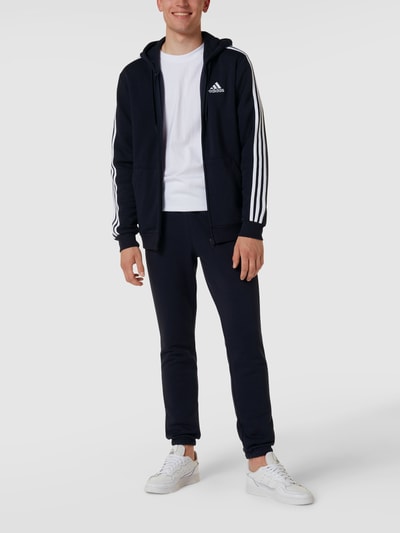 ADIDAS SPORTSWEAR Regular tapered fit sweatbroek met labelstrepen Marineblauw - 1