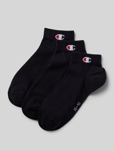 CHAMPION Socken mit Logo-Detail Modell 'QUARTER' im 3er-Pack Black 1