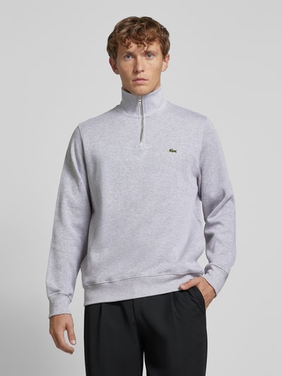 Lacoste Gebreide pullover met opstaande kraag Zilver gemêleerd - 4