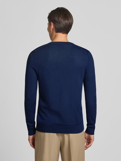 Christian Berg Men Cardigan aus Woll-Mix mit V-Ausschnitt Dunkelblau Melange 5
