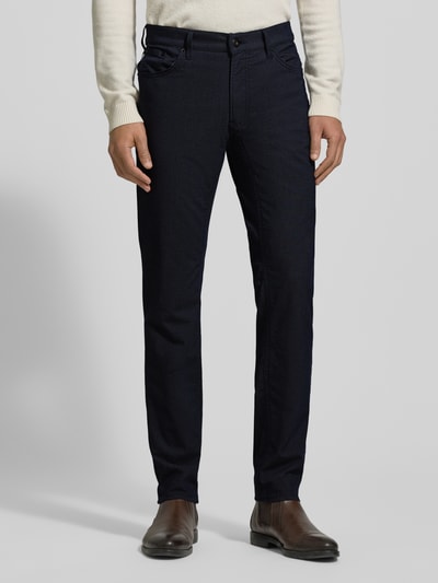 Brax Slim fit stoffen broek in 5-pocketmodel, model 'Chuck' Marineblauw - 4