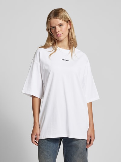 Review Essentials oversized T-shirt met logo Wit - 4