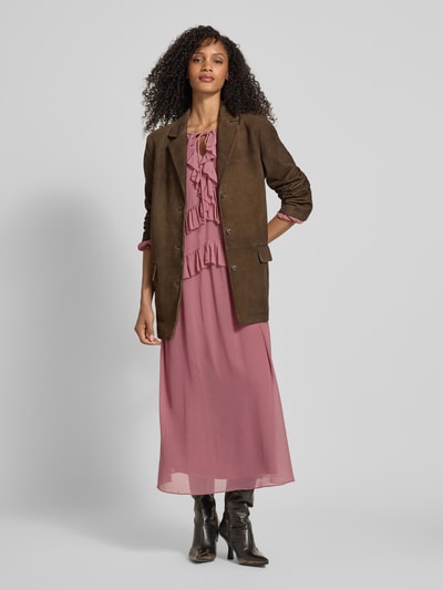 Jake*s Collection Midi-jurk van chiffon met volants Oudroze - 1