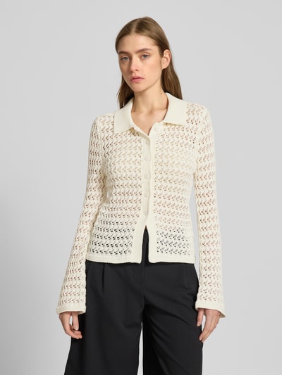 LeGer Strickjacke mit Umlegekragen Modell 'Thorina' Offwhite 4