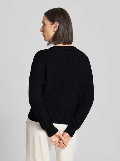 Lauren Ralph Lauren Sweter z dzianiny z dekoltem w serek model ‘TEDURPH’ Czarny 5