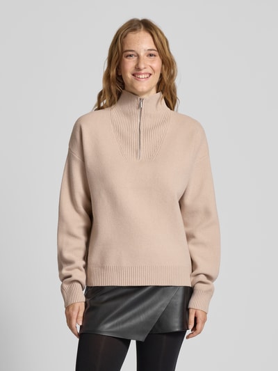 Pieces Regular fit pullover met schipperskraag, model 'OREE' Beige - 4