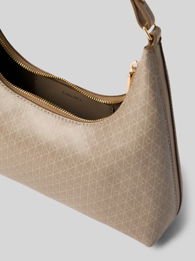 CK Calvin Klein Torba na ramię z nadrukiem z logo na całej powierzchni Beżowy 5