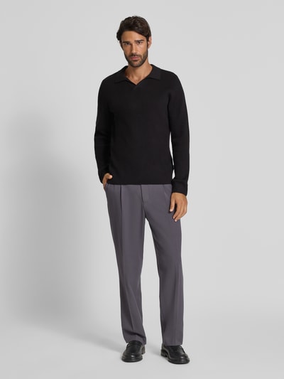 Lindbergh Relaxed fit pullover met structuurmotief Zwart - 1