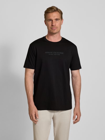 ARMANI EXCHANGE T-shirt z nadrukiem z logo Czarny 4