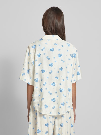 MSCH Copenhagen Blouse met bloemenprint, model 'Rojan' Koningsblauw - 5