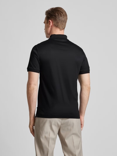 BOSS Koszulka polo o kroju slim fit z detalem z logo model ‘Polston’ Czarny 5
