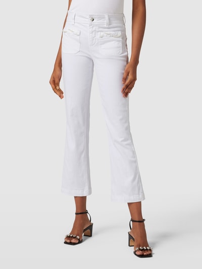 Liu Jo White Jeansy z poszerzaną nogawką i nakładanymi, wpuszczanymi kieszeniami model ‘FLY’ Biały 4