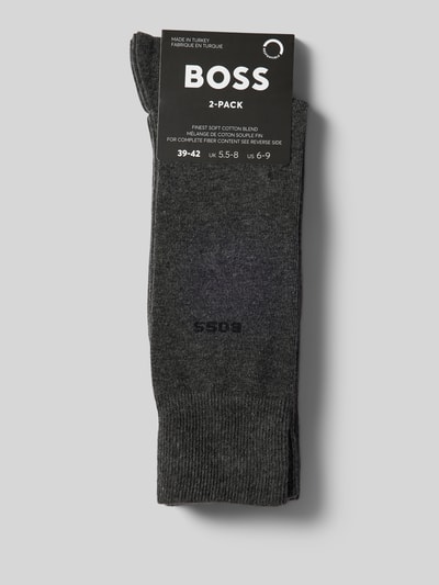 BOSS Socken mit Label-Print im 2er-Pack Mittelgrau 3
