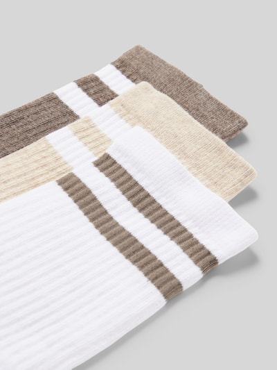 MCNEAL Socken mit elastischem Rippenbündchen im 3er-Pack Beige Melange 2