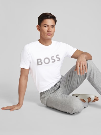 BOSS Green T-shirt met labelprint Wit - 3