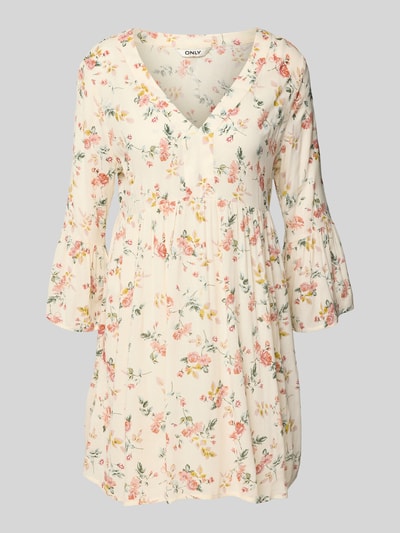 Only Figurumspielendes Tunikakleid aus Viskose Modell 'VICKEY' Ecru 2