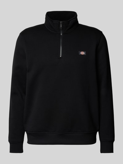 Dickies Sweatshirt met labelpatch, model 'OAKPORT QUARTER' Zwart - 2