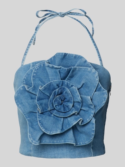 Only Korte top in denimlook, model 'ROSEANNE' Blauw - 2