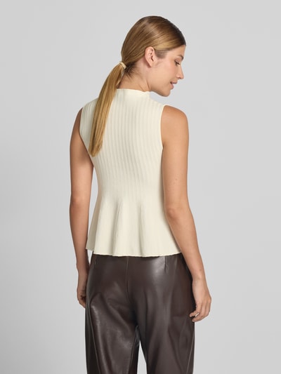 Marella Stricktop aus Lyocell-Mix mit Stehkragen Offwhite 5