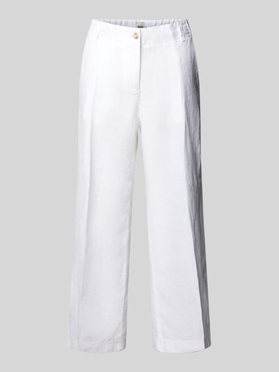 Brax Spodnie lniane z prostą, skróconą nogawką Biały 2