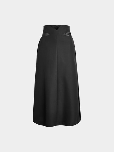 Maison Margiela Midirock aus Schurwolle Schwarz 1