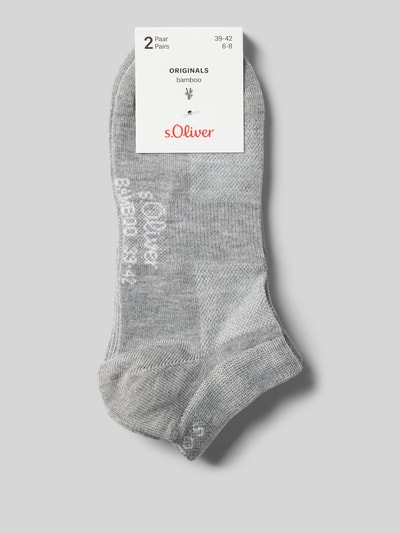 s.Oliver RED LABEL Sneaker-Socken aus Viskose-Mix im 2er-Pack Mittelgrau Melange 3