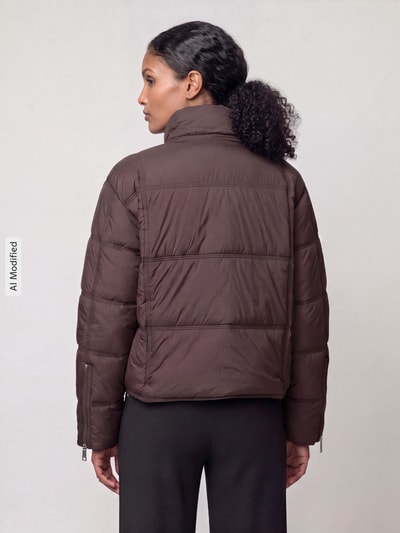 VERO MODA Steppjacke mit hohem Kragen Modell 'JADE' Schoko 5