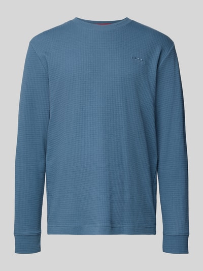 HUGO Regular Fit Pyjama-Oberteil aus Baumwoll-Mix Modell 'AUSTIN' Jeansblau 1