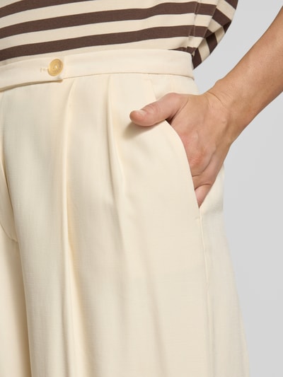 Jake*s Collection Bundfaltenhose aus Viskose-Mix mit Knopfverschluss Beige 3