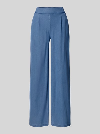 Produktfoto, błękitne Jeansy Wide Fit z elastycznym pasem Model 'KATE' od ICHI, Mieszanka bawełny z dodatkiem streczu, szerokość w rozmiarze S: 40 cm, długość wewnętrzna nogawki w rozmiarze S: 80 cm